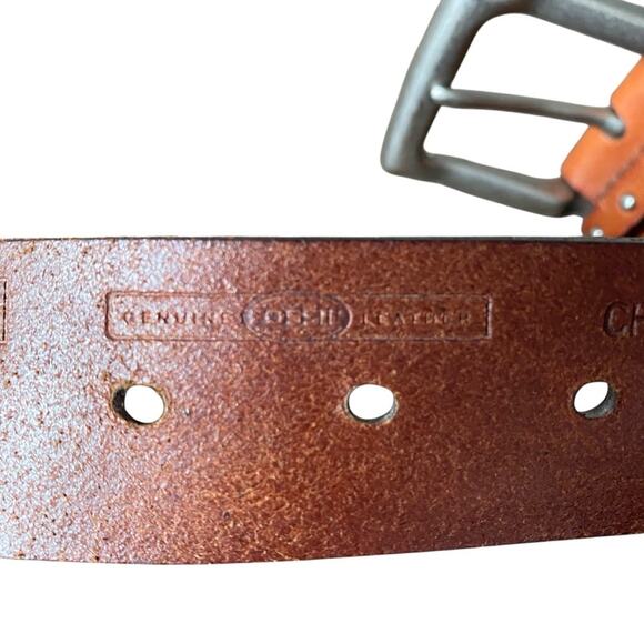 Fossil Mens Brown Leather Studded Belt size small - Picture 5 of 11